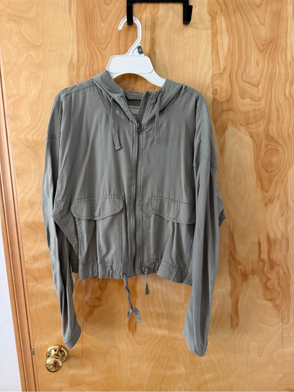 Abercrombie & Fitch Olive-Grey Hooded Zip Front Jacket